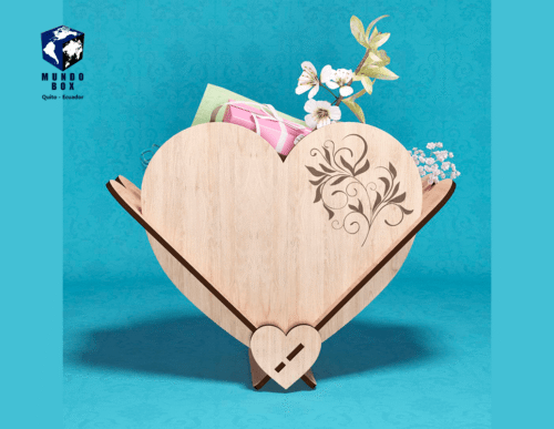 Caja O Canasta Corazon Creativo Digital